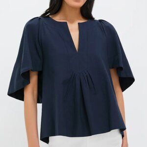 Navy Finley Flutter Sleeve Top -